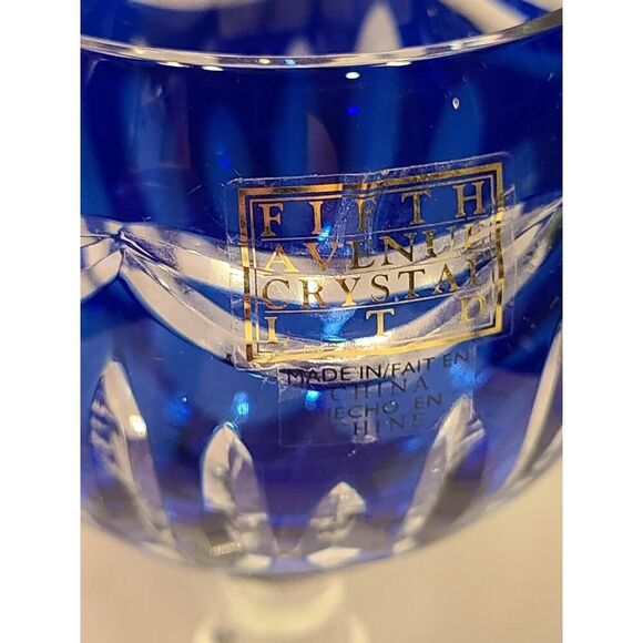 FIFTH AVENUE PRINCESS Set of 4 Cut-To-Clear Wine Goblets Green-Purple-Blue-Red - Picture 9 of 16